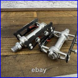 Vintage Campagnolo Record Track Pedals Pair 9/16 Italy Steel Brev Campy Vintage Campagnolo Record Track Pedals Pair 9/16 Italy Steel Brev Campy