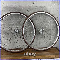 Vintage Campagnolo Record Wheel Set High Flange 700c Concave Clincher 36h 36 126