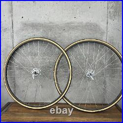 Vintage Campagnolo Record Wheel Set High Flange 700c Mavic MA40 Clincher 36 120
