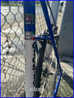 Vintage GIOS Torino Super Record Road Bike Campagnolo Groupset Columbus Blue 58c