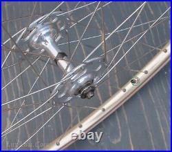 Vintage Gold 700c RoadBike WHEELS Campagnolo Record HFHubs Ambrosio Rims Bicycle