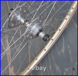 Vintage Gold 700c RoadBike WHEELS Campagnolo Record HFHubs Ambrosio Rims Bicycle