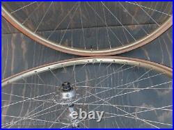 Vintage Gold 700c RoadBike WHEELS Campagnolo Record HFHubs Ambrosio Rims Bicycle