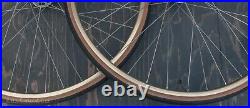 Vintage Gold 700c RoadBike WHEELS Campagnolo Record HFHubs Ambrosio Rims Bicycle