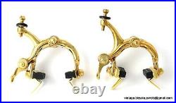 Vintage LUXURY Bike Eroica Campagnolo SUPER RECORD 80S BRAKES CLIPS GOLD PLATED