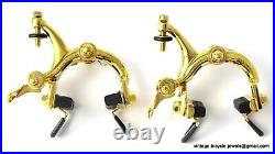Vintage LUXURY Race Bike Eroica Campagnolo SUPER RECORD BRAKES CLIPS GOLD PLATED