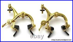 Vintage LUXURY Race Bike Eroica Campagnolo SUPER RECORD BRAKES CLIPS GOLD PLATED