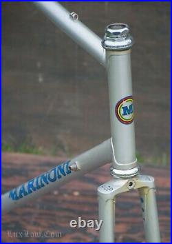 Vintage Marinoni Bicycle FRAME FORK Columbus RoadBike Campagnolo Headset Colnago