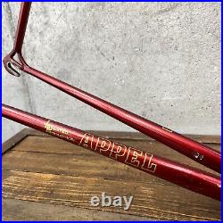 Vintage Mike Appel Frame Set Made in USA 59 60 cm 126 Red Tall Steel Campy Race