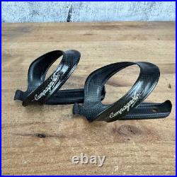 Vintage! Pair Campagnolo Record Carbon Bike Water Bottle Cages 40g