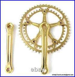 Vintage Race Bike Campagnolo SUPER RECORD 170MM CRANKSET CHAINSET GOLD PLATED