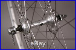 Vintage Tubular Road Bike Wheels with Campagnolo Record 36 Hole Hubs Silver