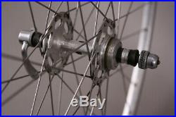 Vintage Tubular Road Bike Wheels with Campagnolo Record 36 Hole Hubs Silver
