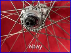 Vintage tubular bicycle wheel set with Campagnolo Record hubs & QR skewers