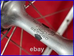 Vintage tubular bicycle wheel set with Campagnolo Record hubs & QR skewers