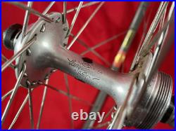 Vintage tubular bicycle wheel set with Campagnolo Record hubs & QR skewers