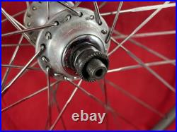 Vintage tubular bicycle wheel set with Campagnolo Record hubs & QR skewers