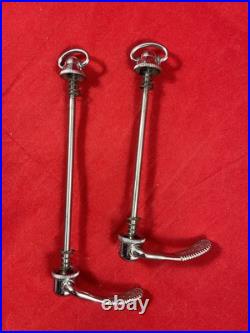 Vintage tubular bicycle wheel set with Campagnolo Record hubs & QR skewers