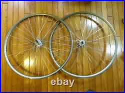 Vtg unidentified 700c Tubular Road Bike Wheelset with Campagnolo Record Hubs