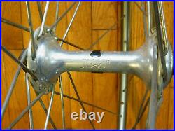 Vtg unidentified 700c Tubular Road Bike Wheelset with Campagnolo Record Hubs